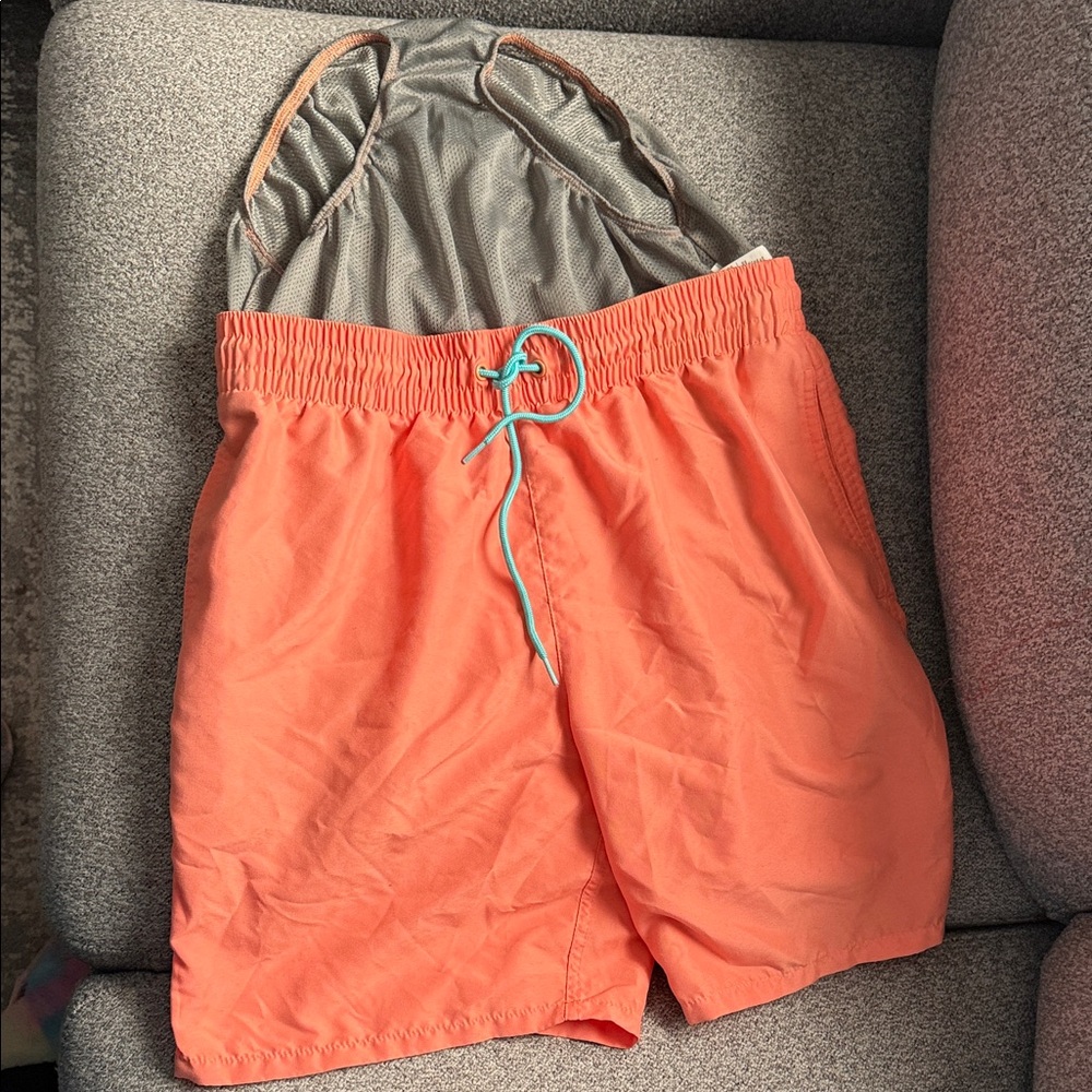 Old Navy Orange Swim Shorts with Gray Lining